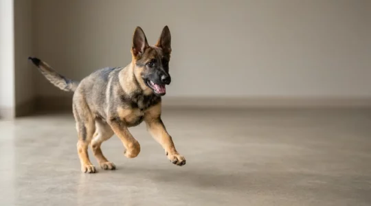 Chiot de grande race en bonne santé illustrant l'importance de la nutrition pour la croissance articulaire