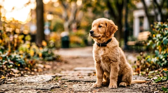 Chiot en pleine découverte du monde lors de sa période de socialisation cruciale