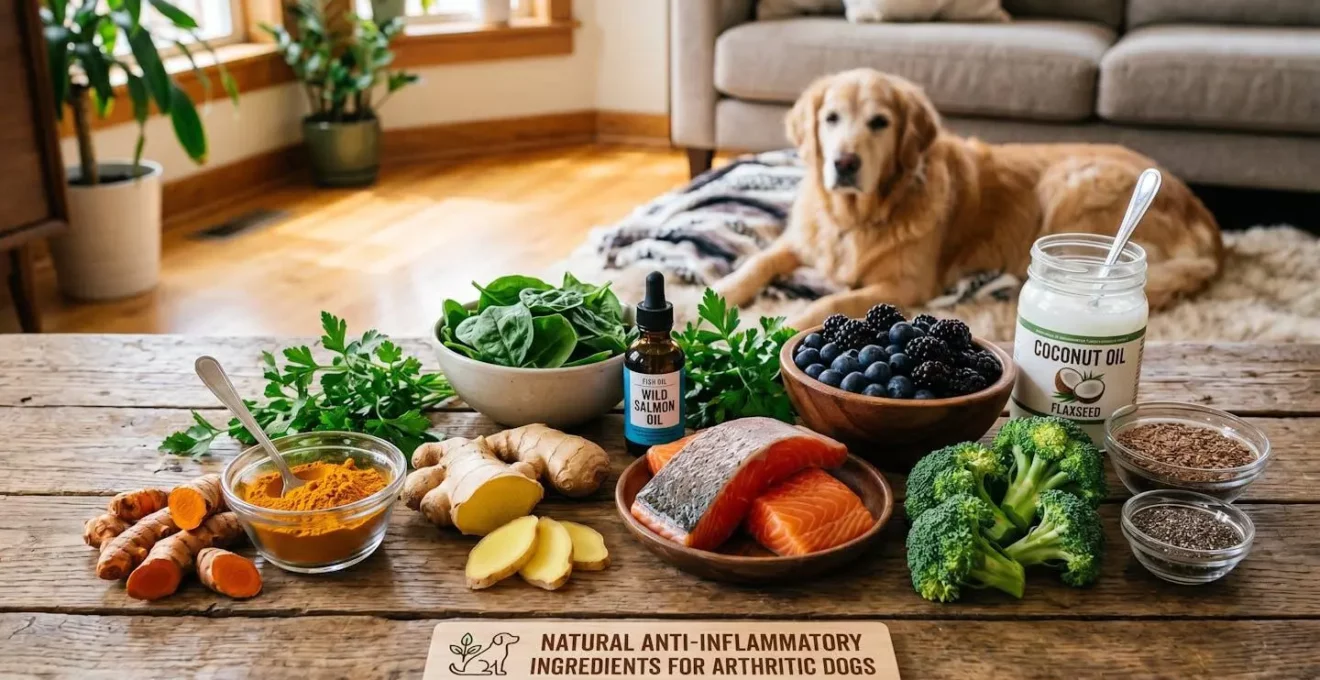 Ingrédients naturels anti-inflammatoires pour l'alimentation du chien arthrosique