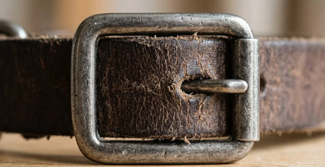 Vue rapprochée d'une boucle ardillon de collier pour chien en métal, montrant le mécanisme de fermeture